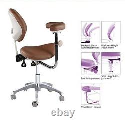 Deluxe Dental Medical Chair Saddle Chair Foot Controll PU Leather with Armrest
