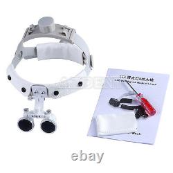 Dental 3.5X Loupes Binocular Headband Glass Medical Magnifier with LED Light