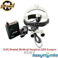Dental 3.5X Medical Surgical LED Headlight Binocular Loupes Headband Magnifier