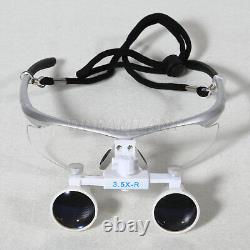 Dental 3.5X Surgical Magnifier Medical Binocular Loupes with LED Head Light H
