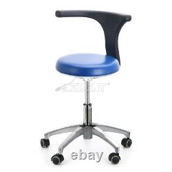 Dental Adjustable Mobile Chair Black Medical Doctor Assistant Stool PU Leather