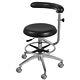 Dental Assistant Stool 360° Rotation Armrest Pu Leather Backrest Medical Chair
