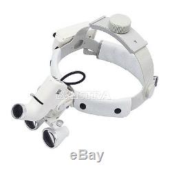 Dental Binocular Loupes Magnifier Surgical Medical Headband Built-in LED 3.5X-R