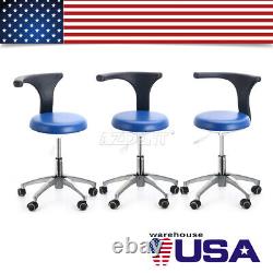 Dental Doctor Assistant Stool Medical Mobile Chair Adjustable Height PU Leather