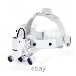 Dental Headband Magnifier 3.5x Medical Surgical Binocular Loupes +LED Headlight