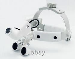 Dental Medical 2.5X Headband Loupes with 5W LED Head Light DY-105 White US STOCK