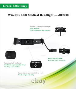 Dental Medical 7W LED Wireless Head Light MICARE JD2700 Adjustable Light Spot US