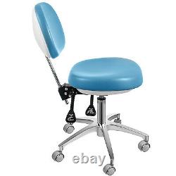 Dental Medical Chair Stool Adjustable Blue Backrest Height Office 360 Degrees