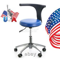 Dental Medical Doctor Assistant Stool Adjustable Height Mobile Chair PU Blue