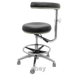 Dental Medical Doctor Assistant Stool Mobile Chair Adjustable PU Leather