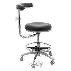 Dental Medical Doctor Assistant Stool Mobile Chair Adjustable PU Leather
