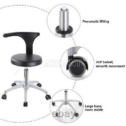 Dental Medical Doctor Assistant Stool Mobile Chair Adjustable PU Leather 360°