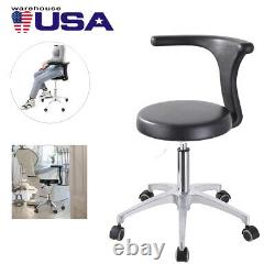 Dental Medical Doctor Assistant Stool Mobile Chair Adjustable PU Leather UPS