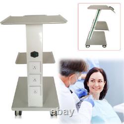 Dental Medical Lab Beauty Salon Equipment Cart 3Tire Mobile Trolley withFoot Brake