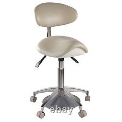 Dental Medical Mobile Saddle Chair Foot Controlled Doctors' Stool PU Leather New