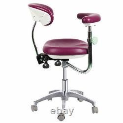 Dental Medical PU Leather Doctor Nurse Dentist Mobile Chair Stools With Back+Arm