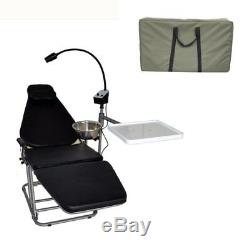 Dental Medical Portable Folding Chair + LED Light + Instrument Tray + Nylon Bag