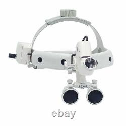 Dental Medical Surgery Magnifier Binocular Loupes Glass With LED Head Light Lamp