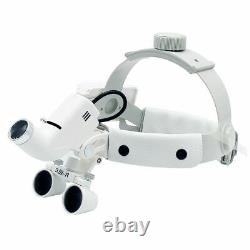 Dental Medical Surgery Magnifier Binocular Loupes Glass With LED Head Light Lamp