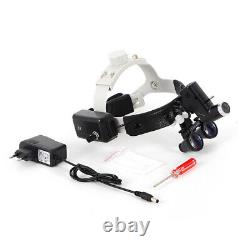 Dental Medical Surgical 3.5x Binocular Loupes Magnifier Headband LED Headlight