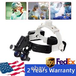 Dental Medical Surgical 3.5x Binocular Loupes Magnifier With LED Headlight 420mm