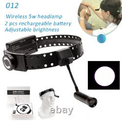 Dental Medical Wireless 5W LED Headlight ENT Headband Head Light with 2 Batteries