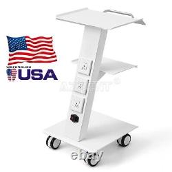 Dental Metal Medical Cart Mobile Instrument Cart Trolley Double Castors
