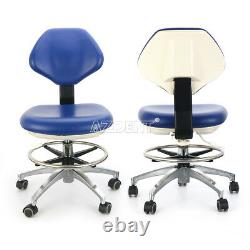 Dental Mobile Chair Adjustable Medical Office Assistant Rolling Stool Blue