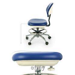 Dental Mobile Chair Adjustable Medical Office Assistant Rolling Stool PU leather