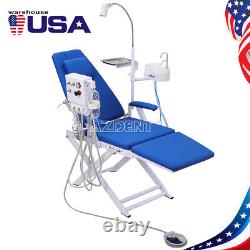 Dental Portable Folding Chair LED Light Medical Silla+4Hole Turbine+Tray System