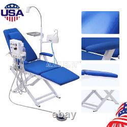 Dental Portable Folding Chair+ LED Oral Light +Turbine Unit 4Hole/Medical Stool
