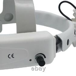 Dental Surgical Headband Medical 3.5X LED Light Binocular Loupes Glass White