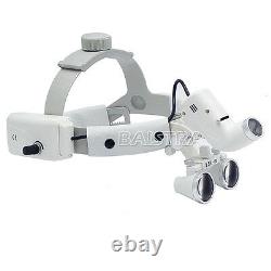 Dental Surgical LED Headlight Headband Medical 3.5X Glass Binocular Loupes 5W