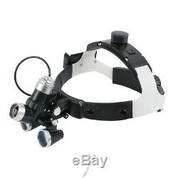 Dental Surgical Medical Headband Ajustable 3.5X Binocular Loupes Headlight LED