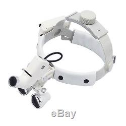 Dental Surgical Medical Headband Binocular Loupe 3.5X With LED Light 5W CE White