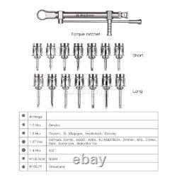Dental Torque Wrench Ratchet 10-70NCM 14pc Drivers Medical Grade Stainless Steel