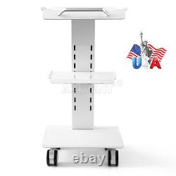 Dental Trolley Mobile Medical Tool Cart Lab Stand 4 Casters Three Layer Serving