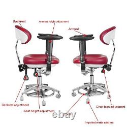 Ergonomic Dental Medical Dynamic Microscope Chair Foot Controlled Purplish Red
