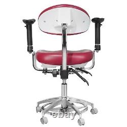 Ergonomic Dental Medical Dynamic Microscope Chair Foot Controlled Purplish Red