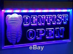 H003 Animated Dentist LED Open Sign Dental Clinic Medical Shop Teeth Neon Light
