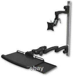 Healthcare/Dental Office-Ultra500 Mount 36Wall Track+Separate Arms+KeyboardTray
