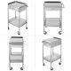 Hospital/clinic Medical Dental Lab Cart Trolley Stainless Steel Two Layer Drawer