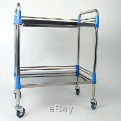 Hospital/Clinic Yes Medical Dental Lab Cart Trolley Stainless Steel Two Layers