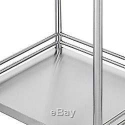 Hospital Medical Dental Lab Trolley Cart One Drawer 2 Layers Stainless Steel BMG
