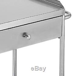 Hospital Medical Dental Lab Trolley Cart One Drawer 2 Layers Stainless Steel BMG