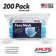 Made In Usa 200 Pack Disposable Face Mask 3 Ply Dental Surgical Medical Masks