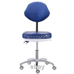 Medical Dental Dentist Stool Adjustable Rolling Chair 5 Wheels PU Leather