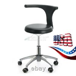 Medical Dental Stool Assistant Mobile Chair Adjustable 360°Rotation PU Leather