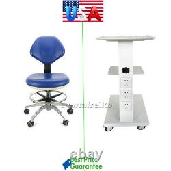 Medical Dental Trolley Built-in Socket Cart/Doctor Stool Adjustable Mobile Chair