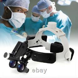 Medical Surgical Dental Binocular Loupes Headband 3.5X Magnifier LED Headlight